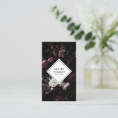 Élégant Carte de visite de bouquet floral foncé mo (Debout devant)