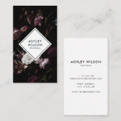Élégant Carte de visite de bouquet floral foncé mo (Devant / Derrière)