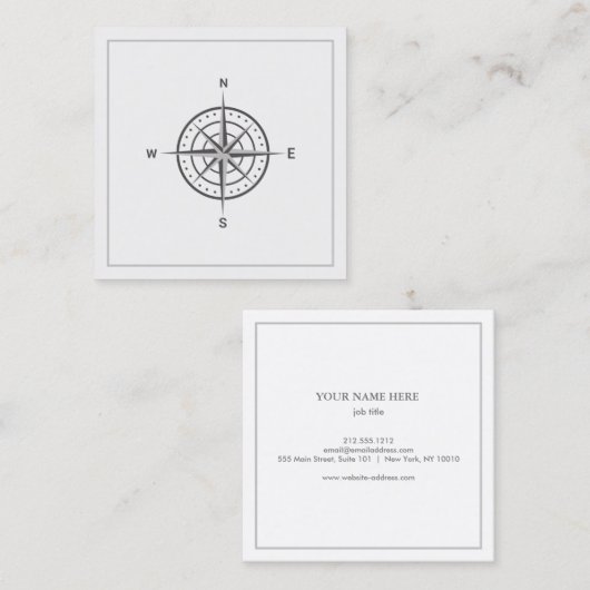 Élégant Carte de visite de boussole nautique (Devant / Derrière)