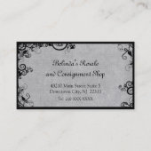 Élégant Carte de visite de boutique Black and Grey (Devant)
