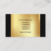 Élégant Carte de visite de boutique Black Gold (Dos)