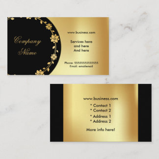 Élégant Carte de visite de boutique Black Gold