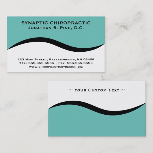 Élégant Carte de visite de chiropratique standard (Devant / Derrière)