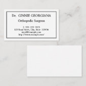 Élégant Carte de visite de chirurgien orthopédique (Devant / Derrière)
