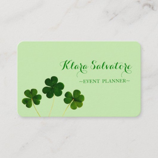 Élégant Carte de visite de Clover Vert St.Patrick (Devant)