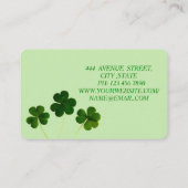 Élégant Carte de visite de Clover Vert St.Patrick (Dos)
