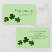 Élégant Carte de visite de Clover Vert St.Patrick (Devant / Derrière)