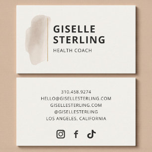Élégant Carte de Visite de Coach Santé Beige Neutr