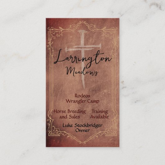 Élégant Carte de visite de code QR Cross Horse Ran (Devant)