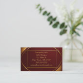 Élégant Carte de visite de code QR Red & Gold (Debout devant)