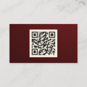 Élégant Carte de visite de code QR Red & Gold (Dos)