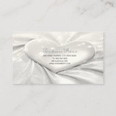 Élégant Carte de visite de coeur crème blanche (Dos)