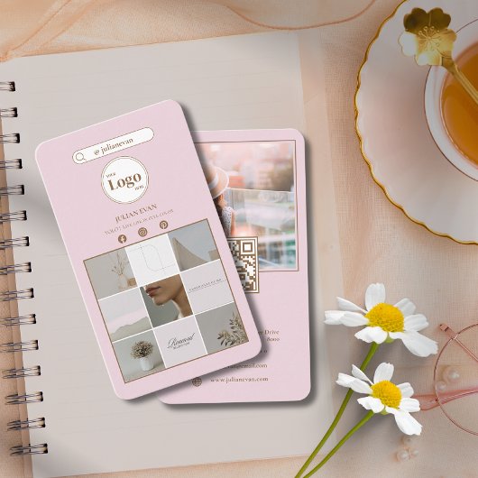 Elégant Carte de visite de Collage de photos Insta