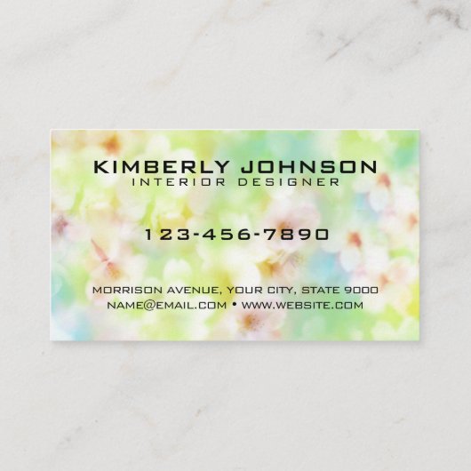 Elégant Carte de visite de conception de fleurs 3. (Dos)