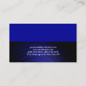 Élégant Carte de visite de couleur bleu élégant (Dos)