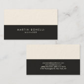 Élégant Carte de visite de crème grise professionn (Devant / Derrière)