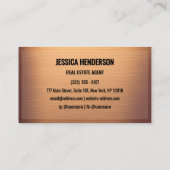 Élégant Carte de visite de cuivre brossé (Dos)