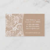 Élégant Carte de visite de dentelle, Latte (Dos)