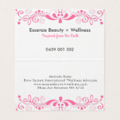 Élégant Carte de visite de dentelle rose florale (Intérieur déplié)