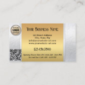 Elégant Carte de visite de fidélité argent (Dos)