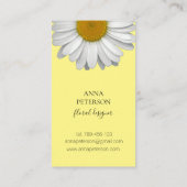 Elégant Carte de visite de Fleur Jaune Noir Faisy (Dos)