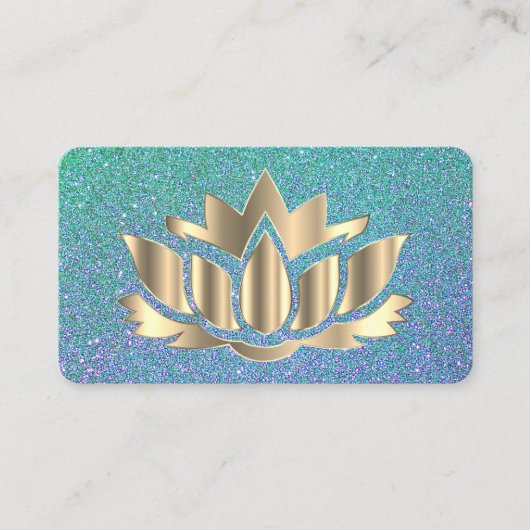 Élégant carte de visite de fleurs de lotus doré (Devant)