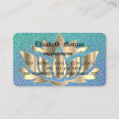 Élégant carte de visite de fleurs de lotus doré (Dos)