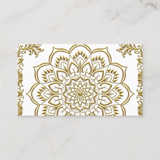 Élégant carte de visite de fleurs de lotus doré (Devant)