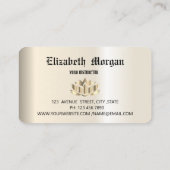 Élégant carte de visite de fleurs de lotus doré (Dos)