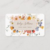 Élégant carte de visite de fleurs de pré (Devant)