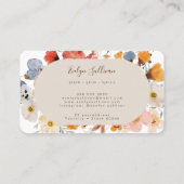 Élégant carte de visite de fleurs de pré (Dos)