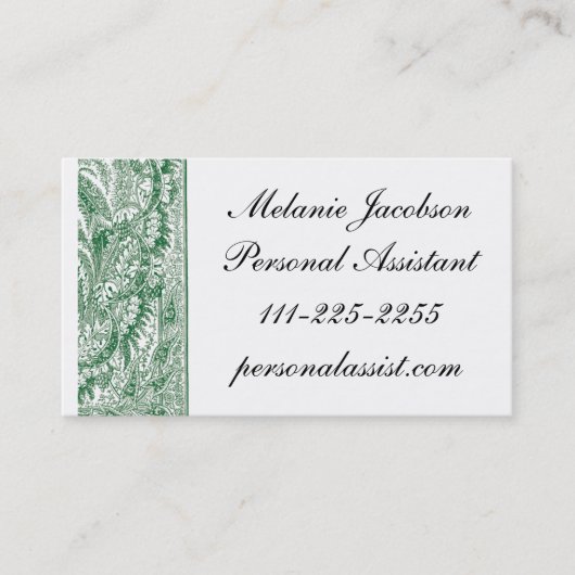 Élégant carte de visite de frontière de Green Broc (Devant)