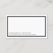 Élégant Carte de visite de frontière noire (Dos)