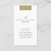 Élégant Carte de visite de l'agent immobilier mode (Dos)