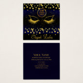 Elégant Carte de visite de Lash Marine & Gold (Devant & derrière)