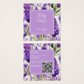 Élégant Carte de visite de Lavande aquarelle (Devant & derrière)
