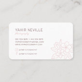 Élégant Carte de visite de logo rose floral (Dos)