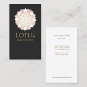 Élégant Carte de visite de Lotus d'or blanc (Devant / Derrière)