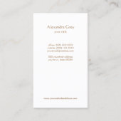 Élégant Carte de visite de Lotus d'or blanc (Dos)