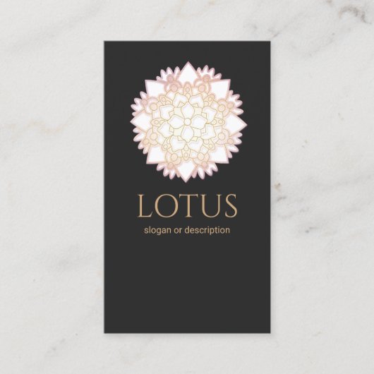 Élégant Carte de visite de Lotus d'or blanc (Devant)