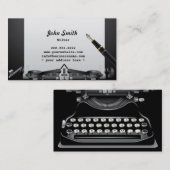 Élégant Carte de visite de machine à écrire et de  (Devant / Derrière)