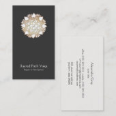 Élégant Carte de visite de mandala blanc Lotus Flo (Devant / Derrière)