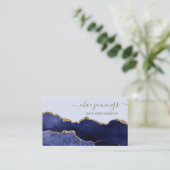 Élégant Carte de visite de marbre bleu foncé (Debout devant)