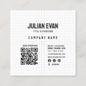 Élégant Carte de visite de Monogramme blanc rétro (Dos)