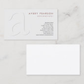 Élégant Carte de visite de monogramme professionne (Devant / Derrière)