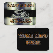 Élégant, carte de visite de moto de chrome de (Devant / Derrière)