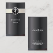 Élégant Carte de visite de musique noire (Devant / Derrière)