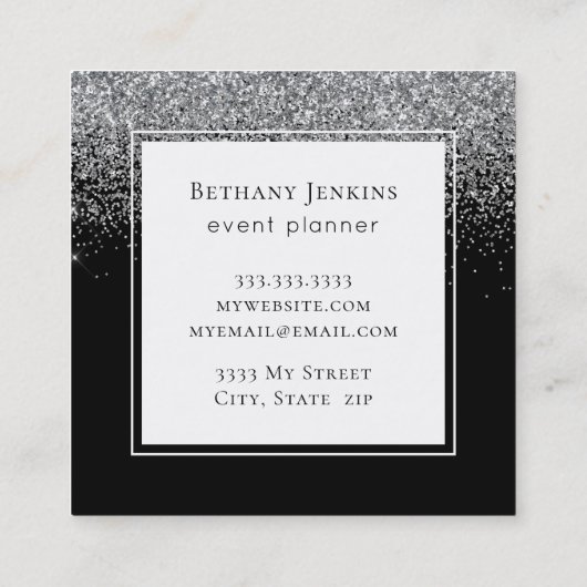 Élégant Carte de visite de Parties scintillant en  (Dos)