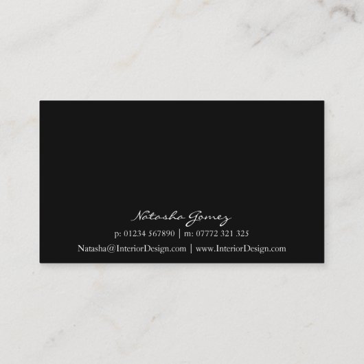 Élégant Carte de visite de police de script en aci (Dos)