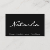 Élégant Carte de visite de police de script noir e (Devant)